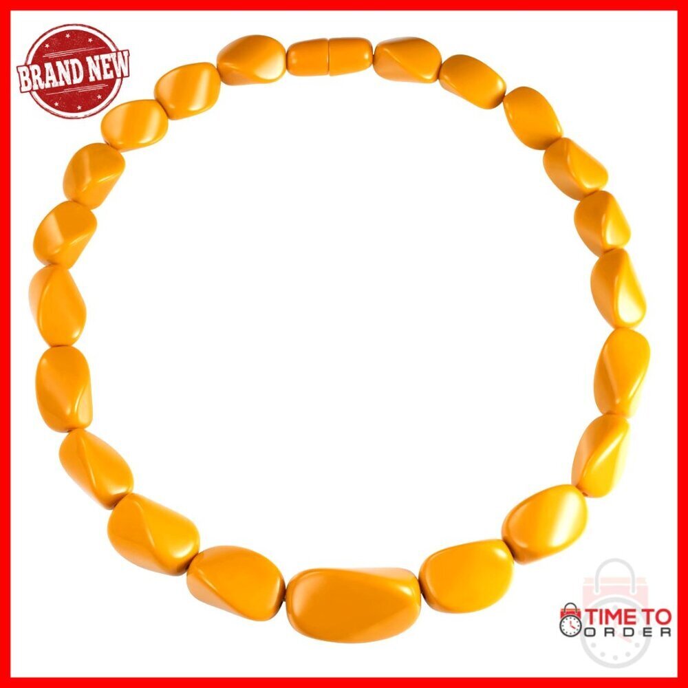 Handmade Chunky Statement Necklace, 22 Inches Long, Resin Links, Screw Clasp